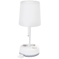 Aigostar - Skrivbordslampa med uttag 1xE27/60W/230V vit