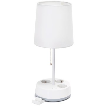 Aigostar - Skrivbordslampa med uttag 1xE27/60W/230V vit