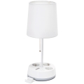 Aigostar - Skrivbordslampa med uttag och USB-portar 1xE27/60W/230V vit