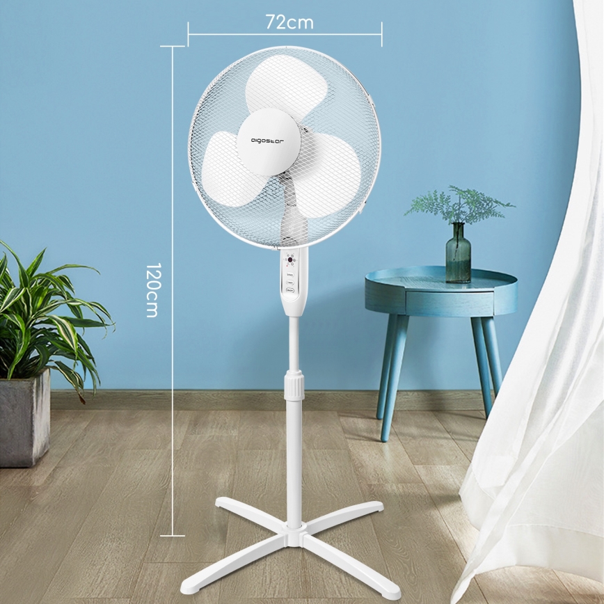 Aigostar - Stående fläkt 40W/230V 120 cm vit