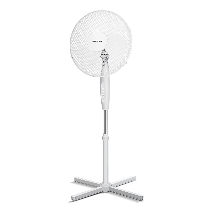 Aigostar - Stående fläkt 45W/230V 125 cm vit