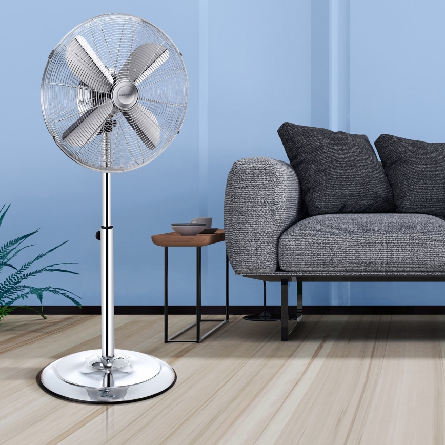 Aigostar - Stående fläkt 50W/230V 44,8 cm skinande krom