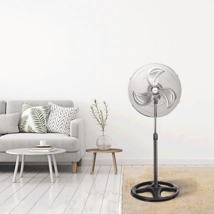 Aigostar - Stående fläkt 55W/230V skinande krom/svart