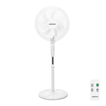 Aigostar - Stående fläkt 60W/230V vit + fjärrkontroll
