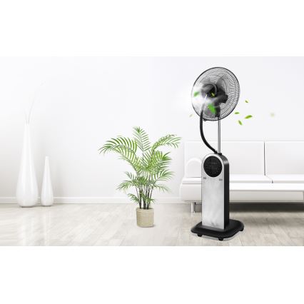Aigostar - Stående fläkt med dimeffekt 95W/230V svart/grå + fjärrkontroll