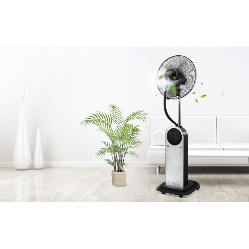 Aigostar - Stående fläkt med dimeffekt 95W/230V svart/grå + fjärrkontroll