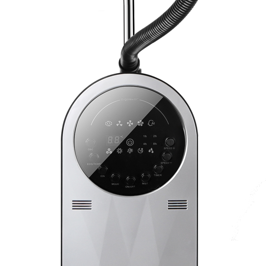 Aigostar - Stående fläkt med dimeffekt 95W/230V svart/grå + fjärrkontroll