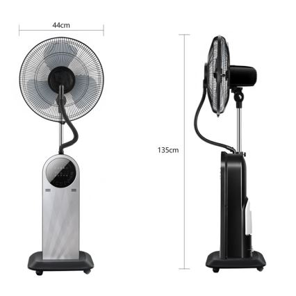 Aigostar - Stående fläkt med dimeffekt 95W/230V svart/grå + fjärrkontroll
