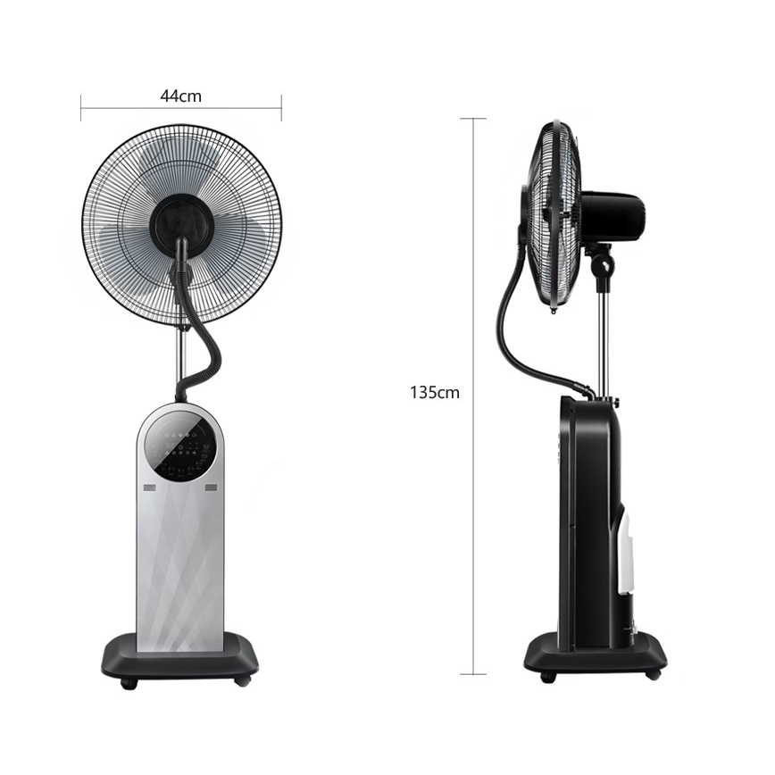 Aigostar - Stående fläkt med dimeffekt 95W/230V svart/grå + fjärrkontroll