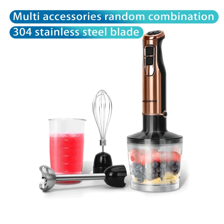 Aigostar - Stavmixer 1000W/230V ros guld
