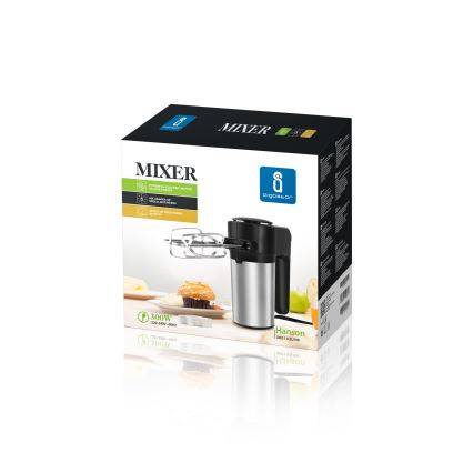 Aigostar - Stavmixer 300W/230V svart/matt krom