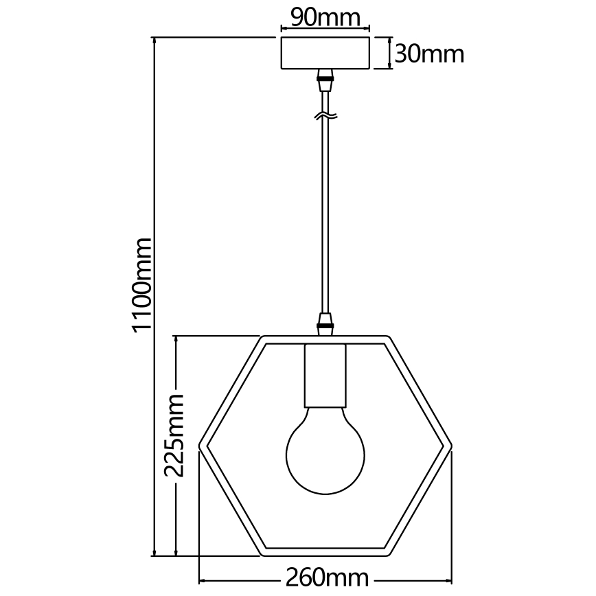 Aigostar - Träpendel i furu på sladd 1xE27/60W/230V