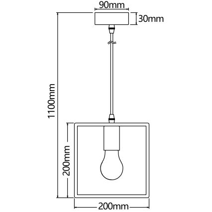 Aigostar - Träpendel med kabel 1xE27/60W/230V i furu