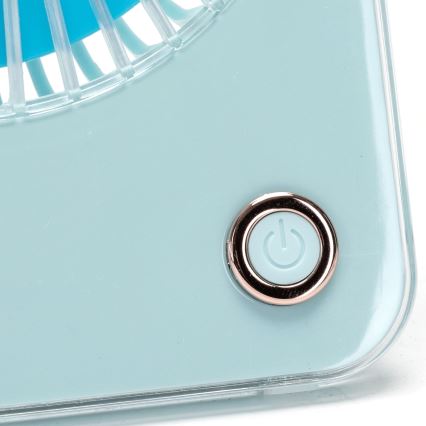 Aigostar - Uppladdningsbar bordsfläkt 5W/5V 3600mAh USB blå