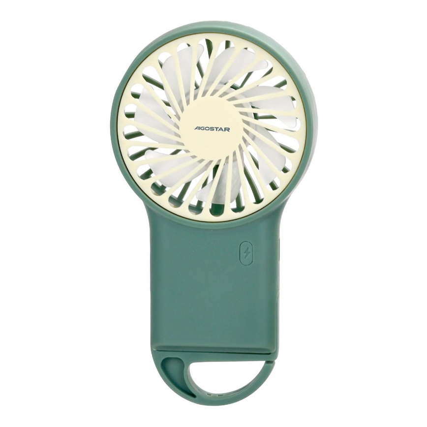 Aigostar - Uppladdningsbar fickfläkt 4W/5V 500mAh USB grön