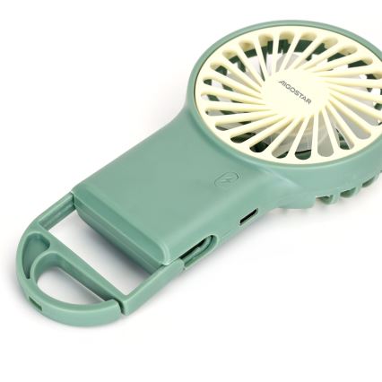 Aigostar - Uppladdningsbar fickfläkt 4W/5V 500mAh USB grön