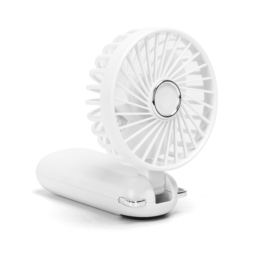 Aigostar - Uppladdningsbar handheld fan 4W/5V 1200mAh vit