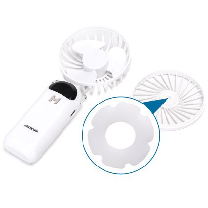 Aigostar - Uppladdningsbar handheld fan 4W/5V 1200mAh vit