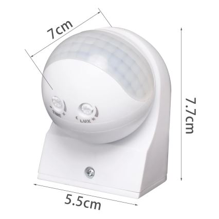 Aigostar - Utomhus infraröd rörelsesensor 230V IP44 vit