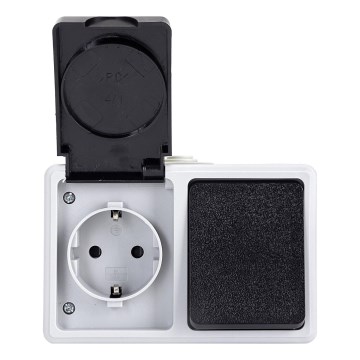 Aigostar - Utomhus Strömbrytare 1P med uttag 1x16A/250V IP54