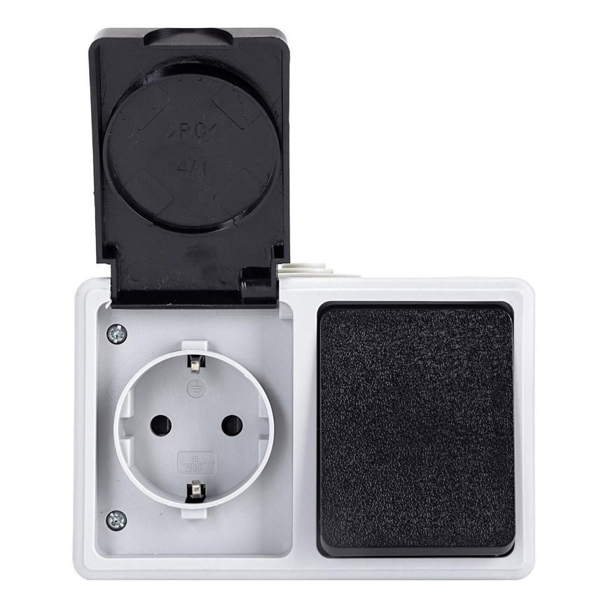 Aigostar - Utomhus Strömbrytare 1P med uttag 1x16A/250V IP54
