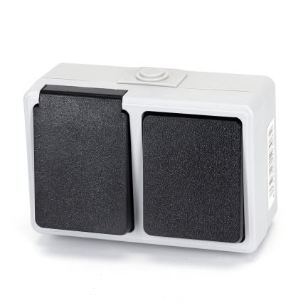 Aigostar - Utomhus Strömbrytare 1P med uttag 1x16A/250V IP54