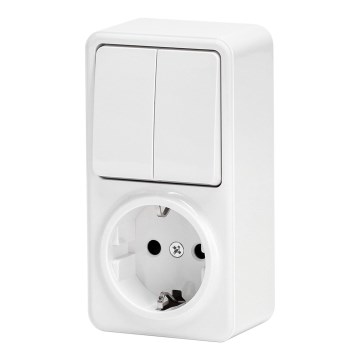 Aigostar - Väggbrytare för kontakt 2P med uttag 1x10A/250V