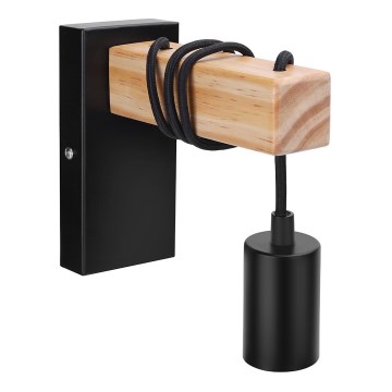 Aigostar - Vägglampa 1xE27/60W/230V brun/svart