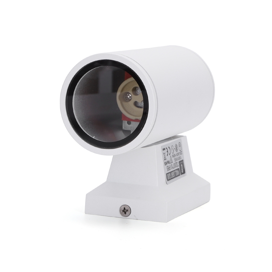 Aigostar - Vägglampa för utomhusbruk 1xGU10/230V vit IP65 rund