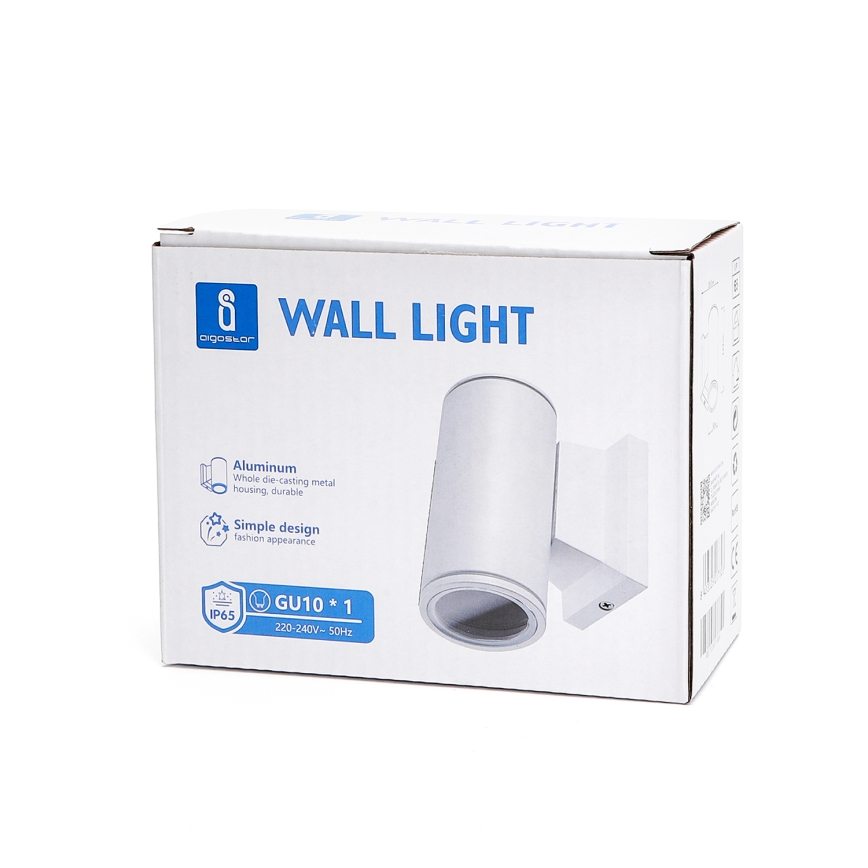 Aigostar - Vägglampa för utomhusbruk 1xGU10/230V vit IP65 rund