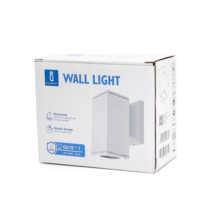 Aigostar - Vägglampa för utomhusbruk 1xGU10/230V vit IP65 vinklat