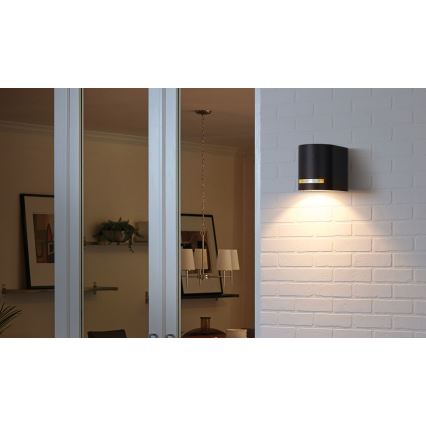 Aigostar - Vägglampa för utomhusbruk 1xGU10/35W/230V svart IP54