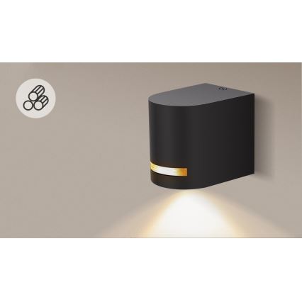 Aigostar - Vägglampa för utomhusbruk 1xGU10/35W/230V svart IP54
