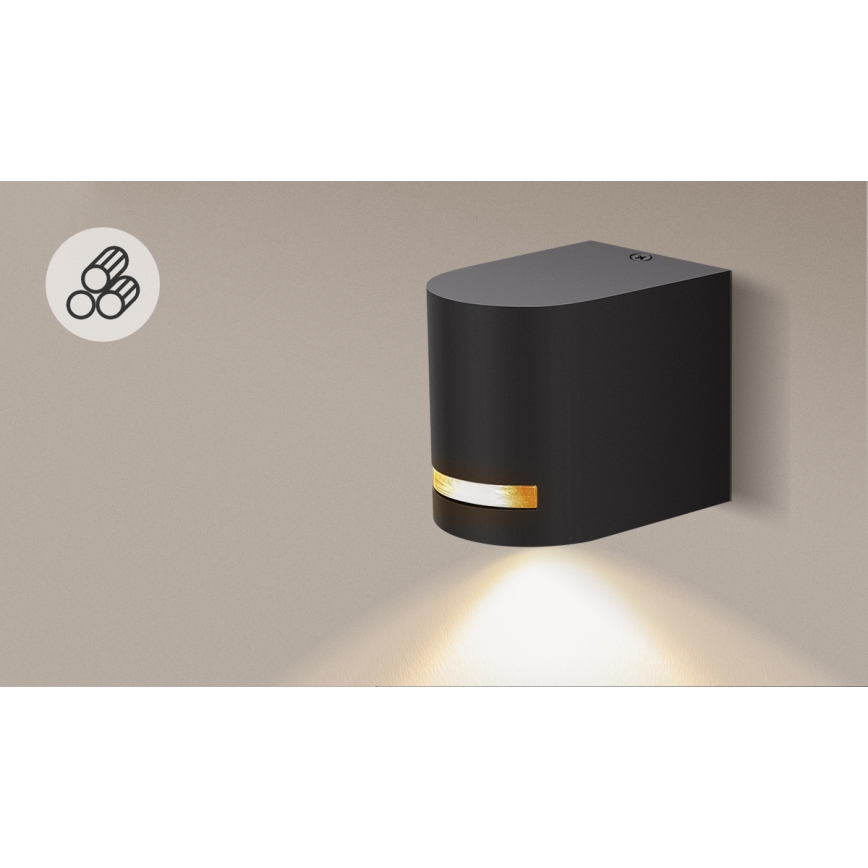 Aigostar - Vägglampa för utomhusbruk 1xGU10/35W/230V svart IP54