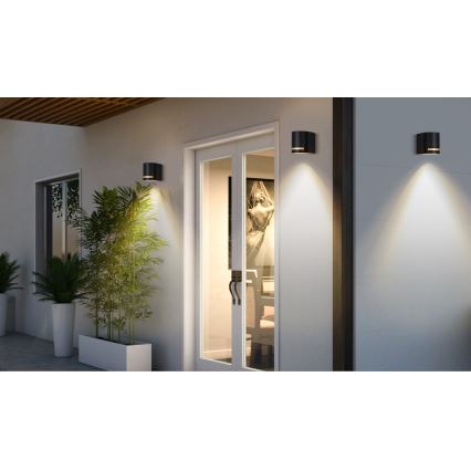 Aigostar - Vägglampa för utomhusbruk 1xGU10/35W/230V svart IP54
