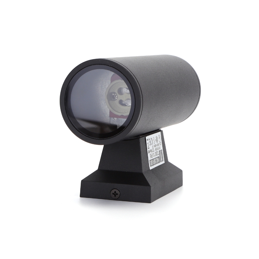 Aigostar - Vägglampa för utomhusbruk 2xGU10/230V svart IP65 rund