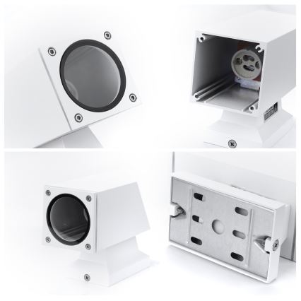 Aigostar - Vägglampa för utomhusbruk 2xGU10/230V vit IP65 vinklat