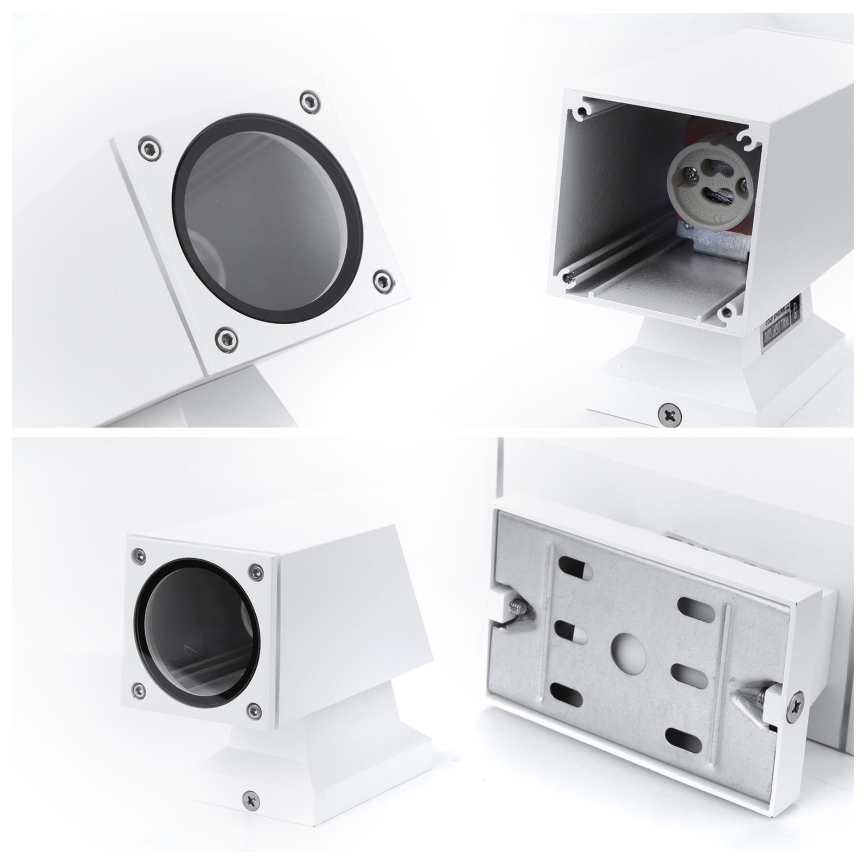 Aigostar - Vägglampa för utomhusbruk 2xGU10/230V vit IP65 vinklat