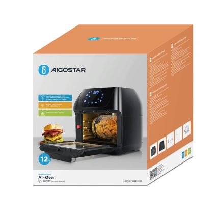 Aigostar - Varmlufts 1400W/230V 12l svart