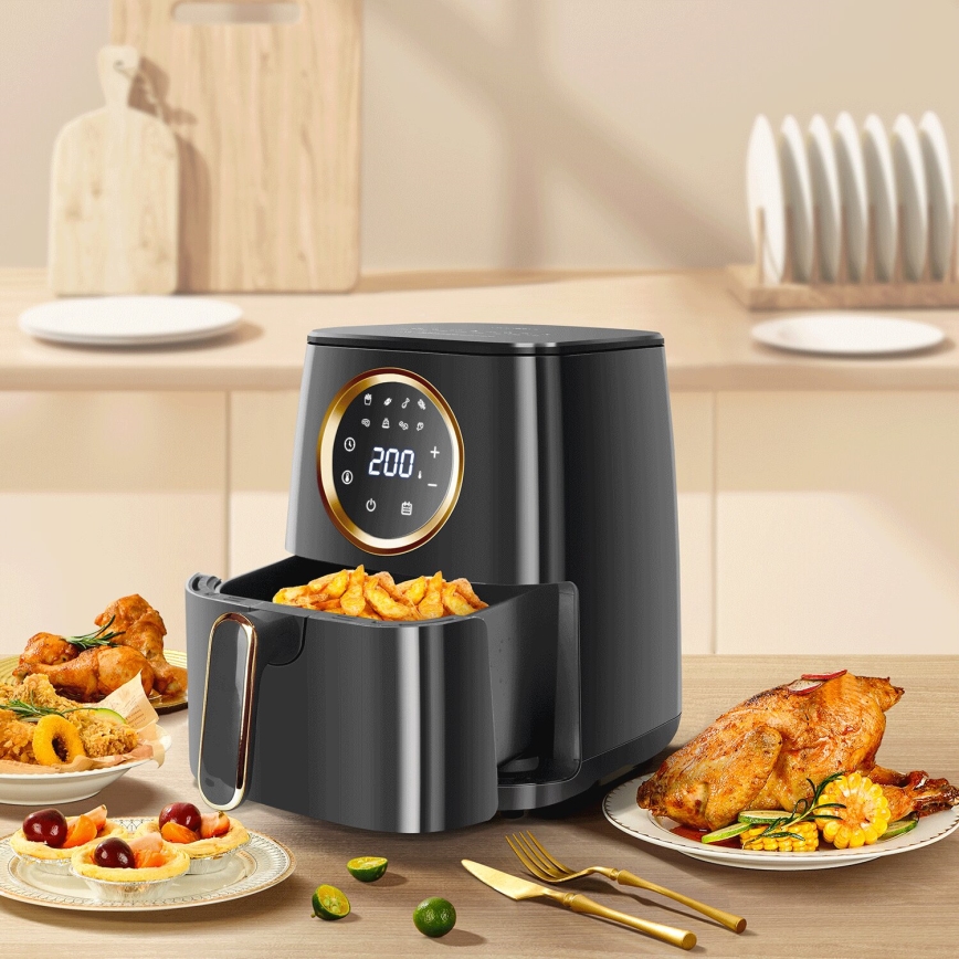 Aigostar - Varmluftsfritös 1400W/230V 4,2l svart
