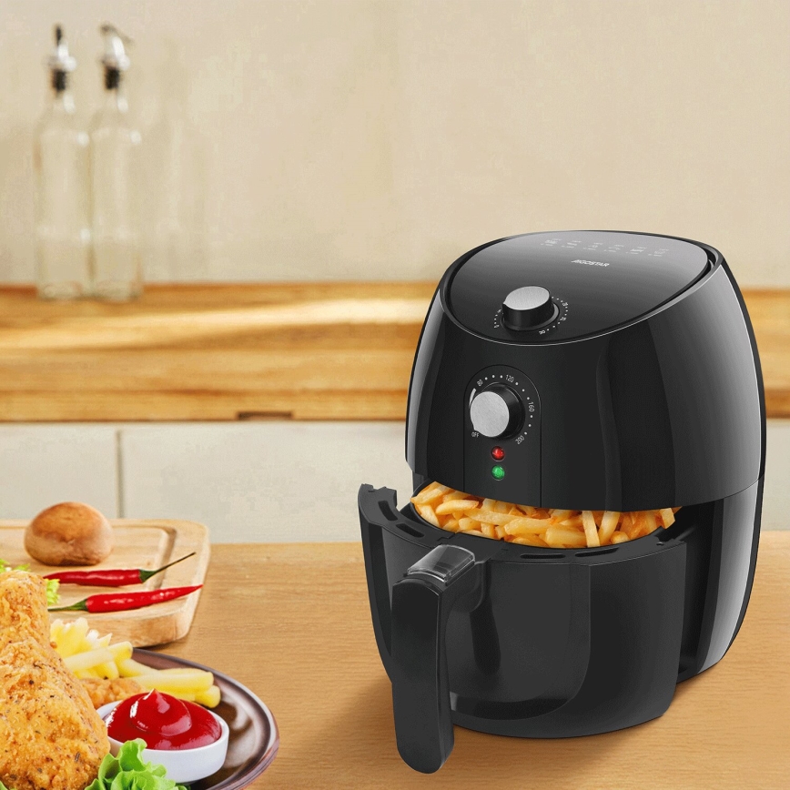 Aigostar - Varmluftsfritös 1500W/230V 3,5l svart