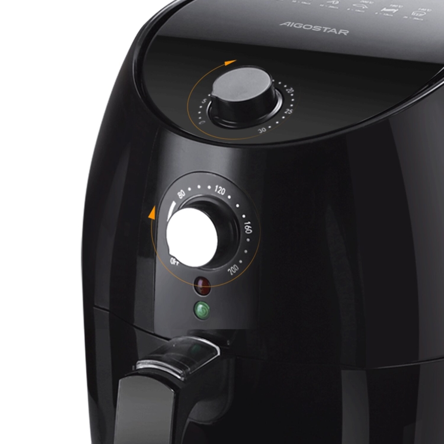 Aigostar - Varmluftsfritös 1500W/230V 3,5l svart