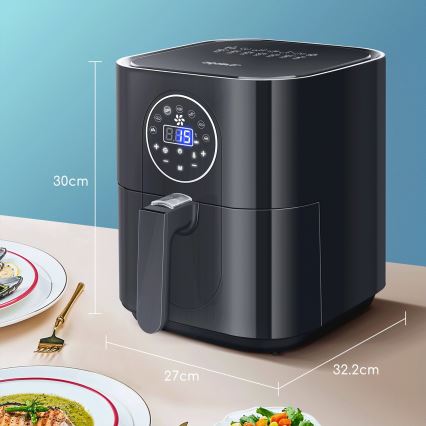 Aigostar - Varmluftsfritös 1500W/230V 3,5l svart
