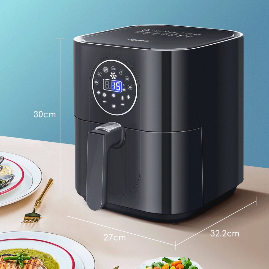 Aigostar - Varmluftsfritös 1500W/230V 3,5l svart