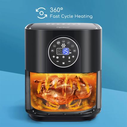 Aigostar - Varmluftsfritös 1500W/230V 3,5l svart
