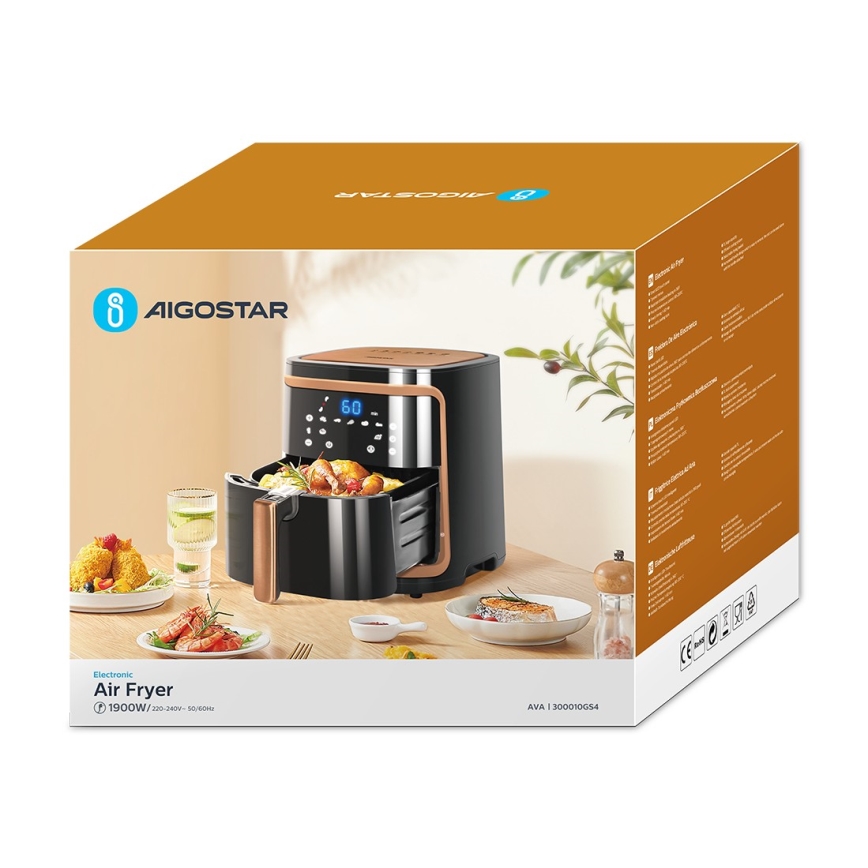 Aigostar - Varmluftsfritös 7l 1900W/230V
