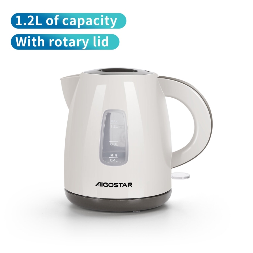 Aigostar - Vattenkokare 1,2l 2200W/230V beige
