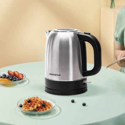Aigostar - Vattenkokare 1,7l 2200W/230V matt krom