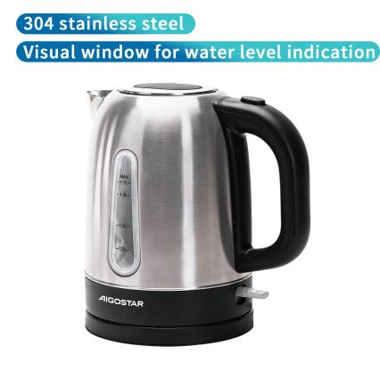 Aigostar - Vattenkokare 1,7l 2200W/230V matt krom