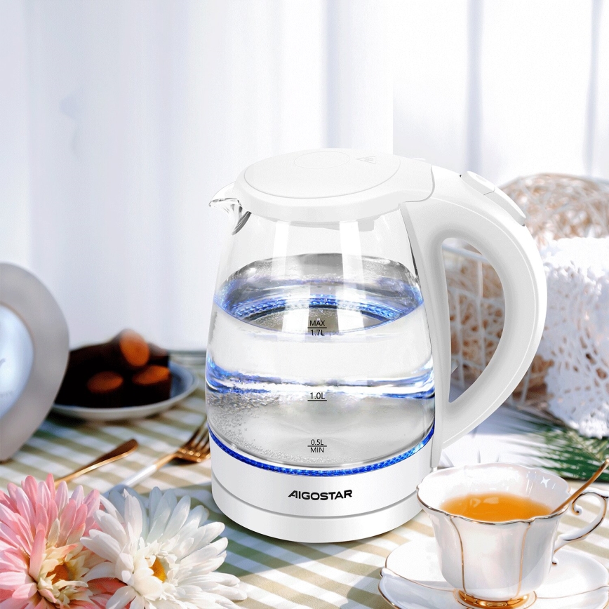 Aigostar - Vattenkokare 1,7l 2200W/230V vit